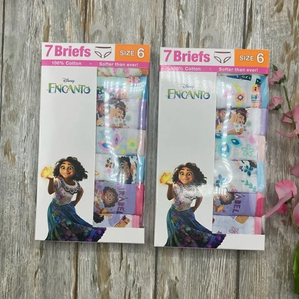Disney Girls Encanto Character Underwear Panties Briefs 2, 7-Packs Size 6